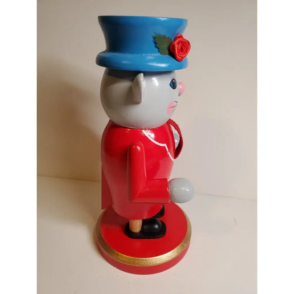 Wooden Nutcracker Mouse Figurine - 7.5
